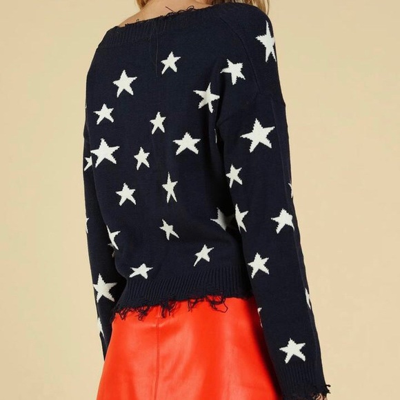 Honey Punch Distressed Star Sweater - Picture 3 of 8